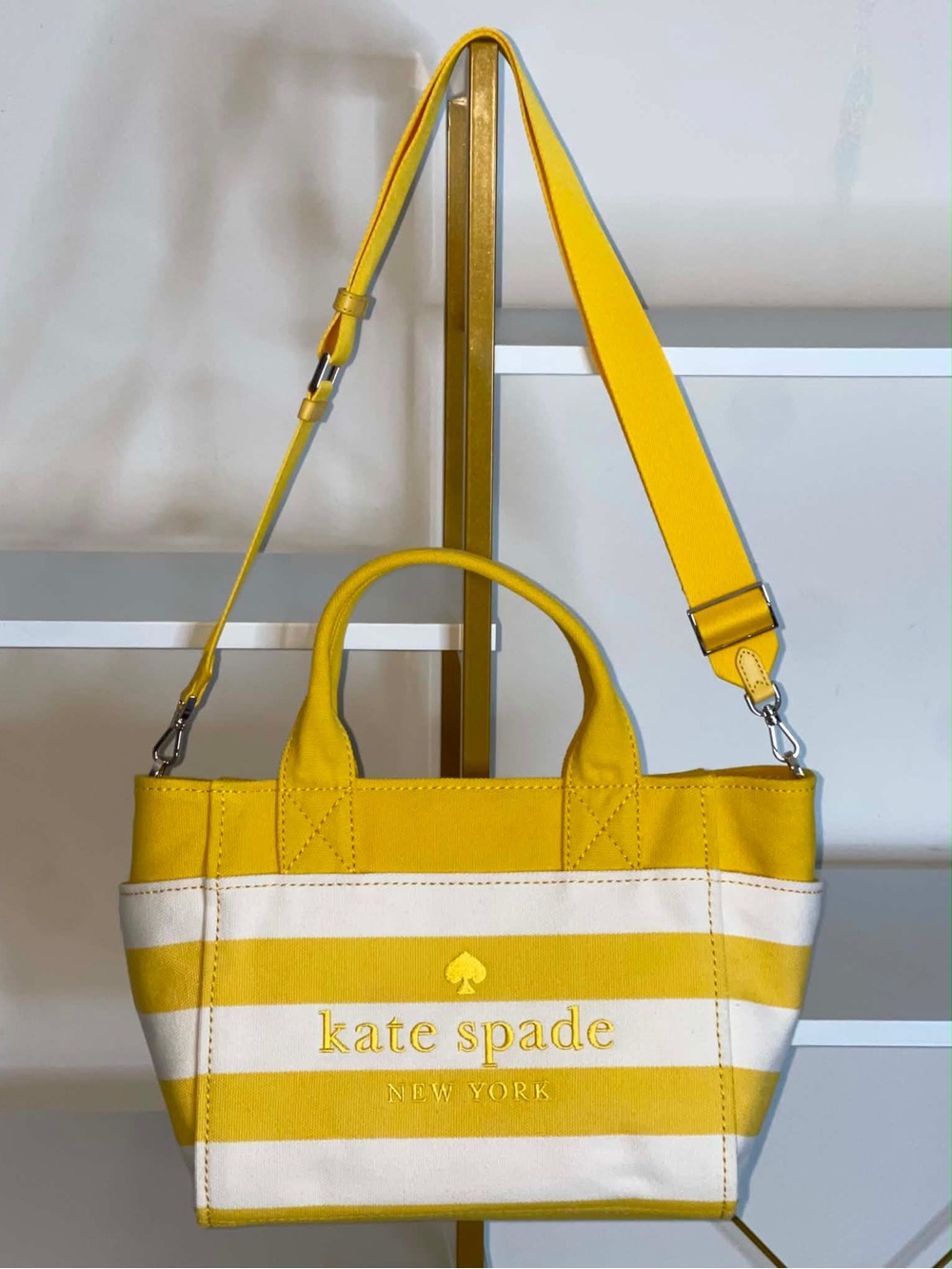 Kate Spade Small Beach Tote Yellow Striped